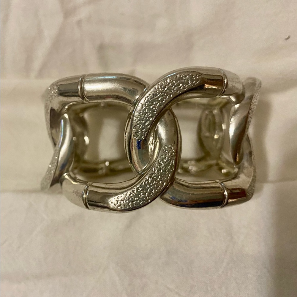Forever 21 Large chunky Cuff bracelet.  silver tone.